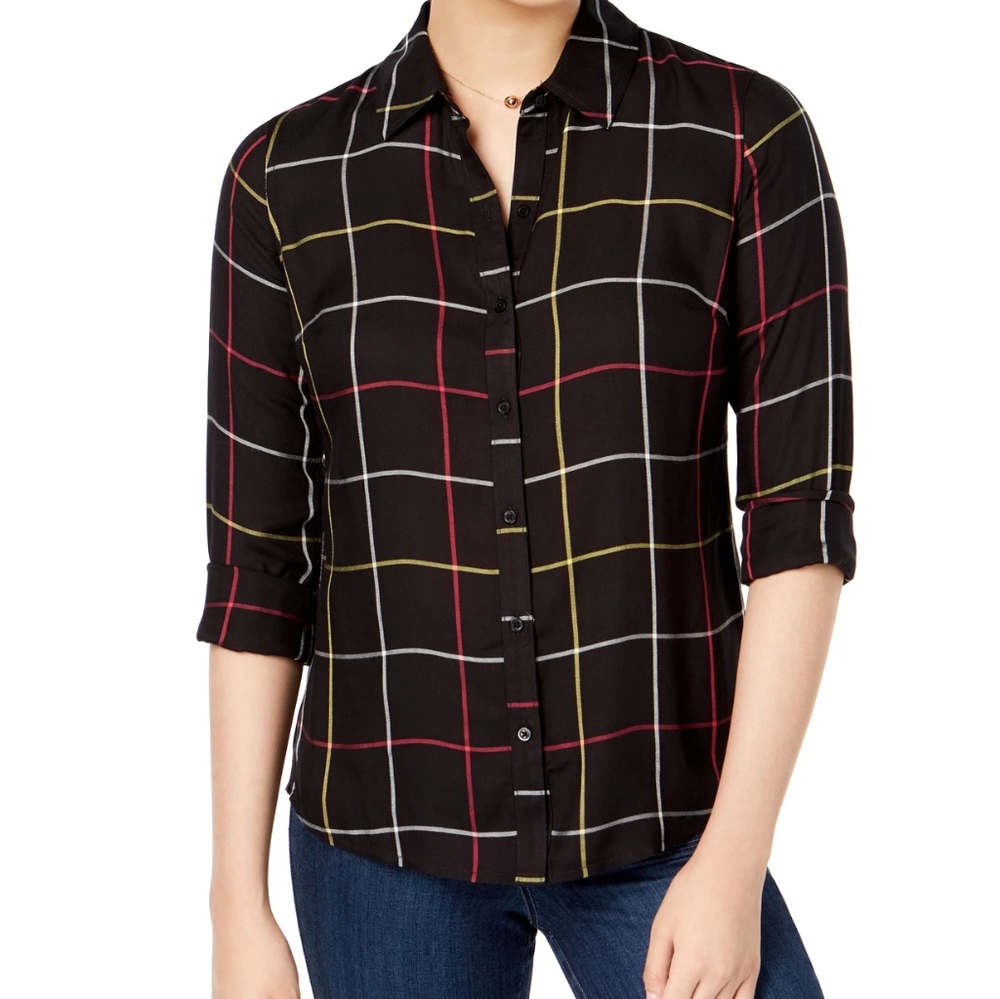 Maison Jules Printed Button Down Top - image 1
